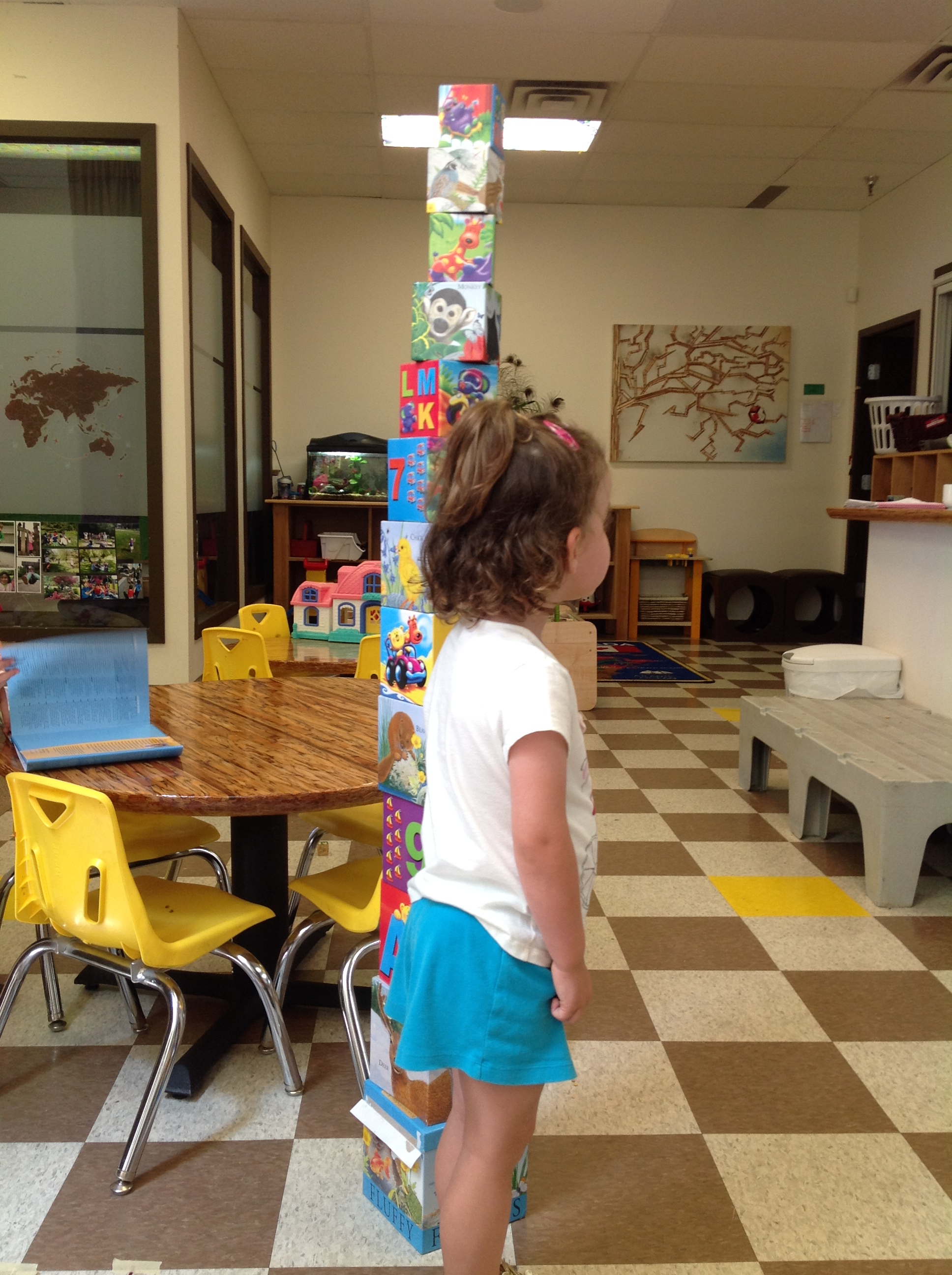 A really tall tower of cubes