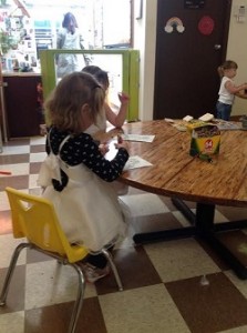 Ava and Lucie, coloring away