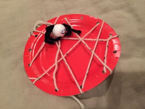 Our homemade spiders and spiderweb!